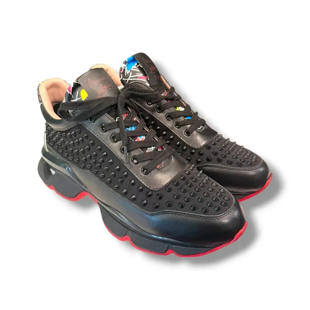 Christian Louboutin Men's Spikes Runner ‘Black’ Sneaker | Size 45EU(12US)